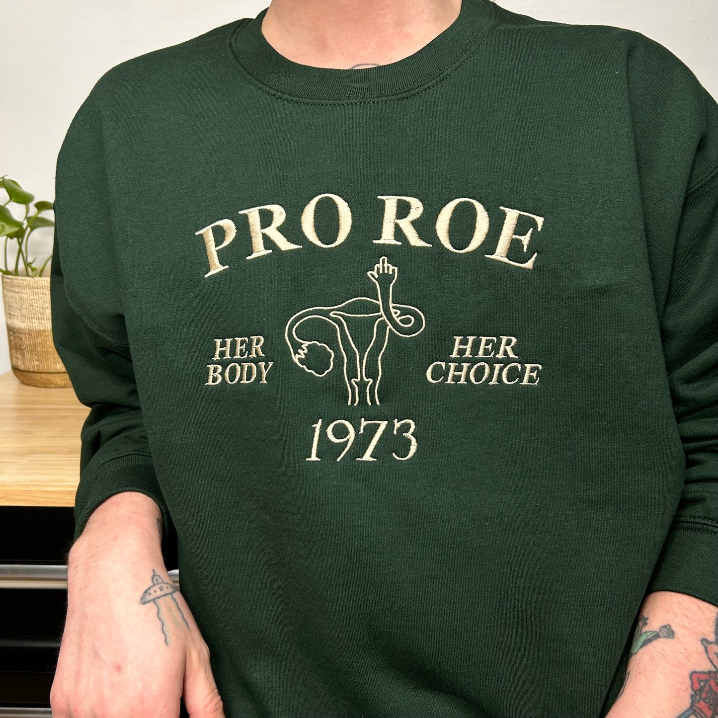 Pro Roe Embroidered Crewneck  | Roe V Wade