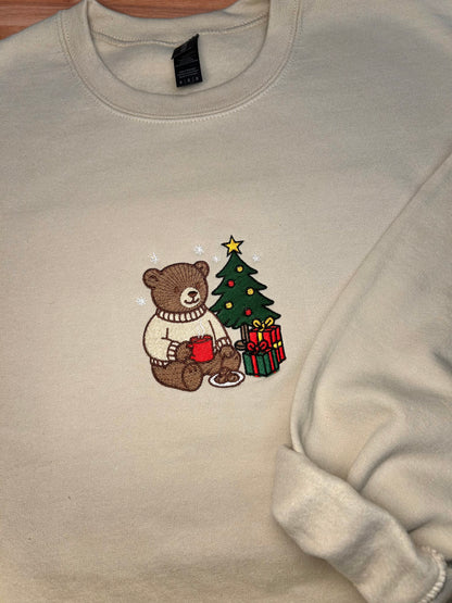 Christmas Teddy Embroidered Crewneck
