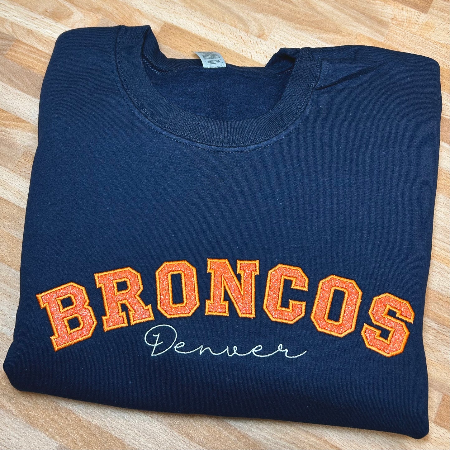 Broncos Embroidered Crewneck