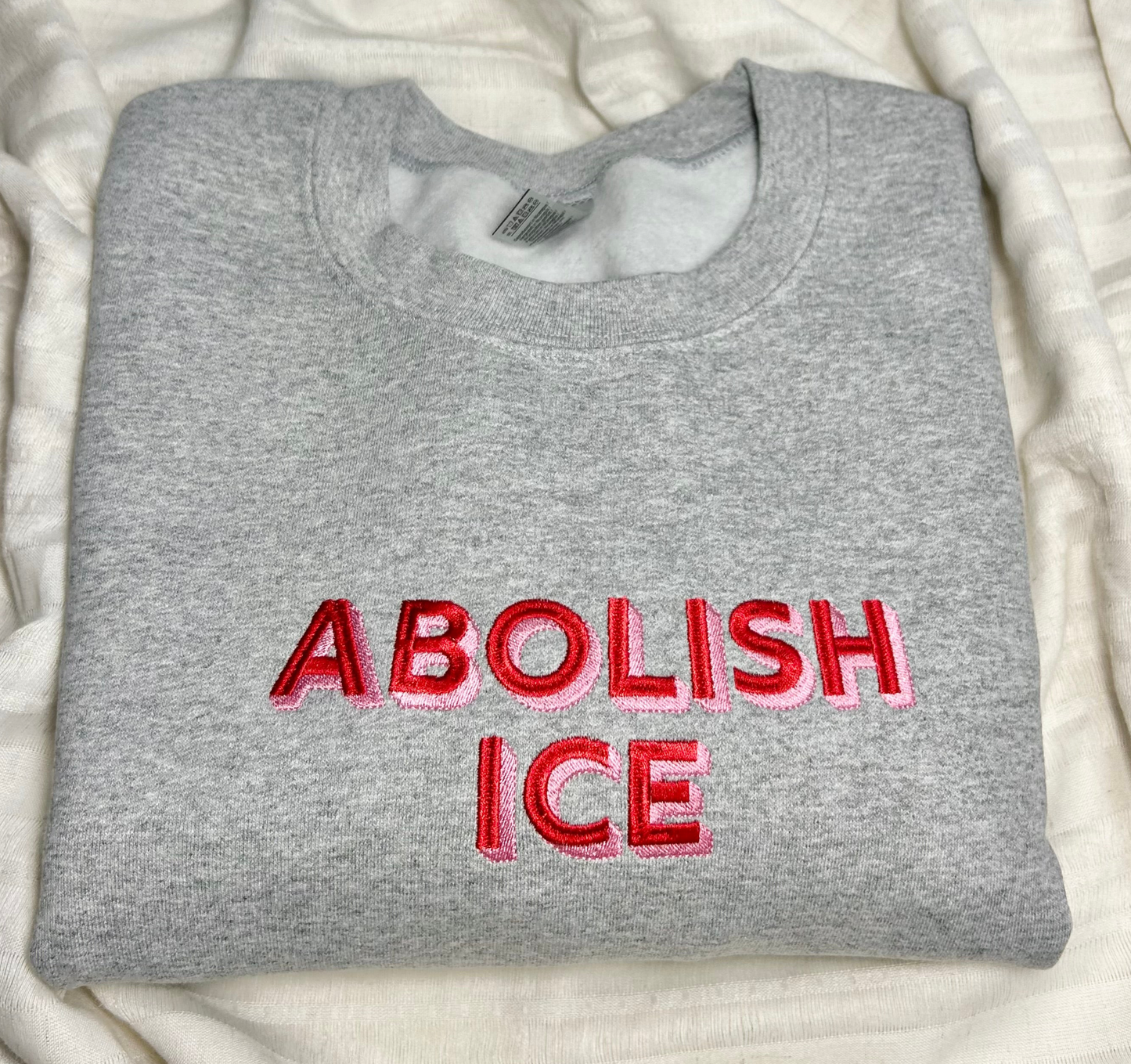 Abolish Ice Embroidered Crewneck
