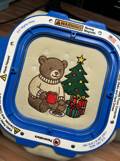 Christmas Teddy Embroidered Crewneck