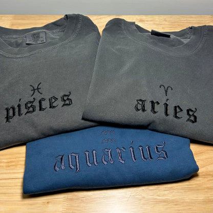 Zodiac Sign Embroidered Shirt