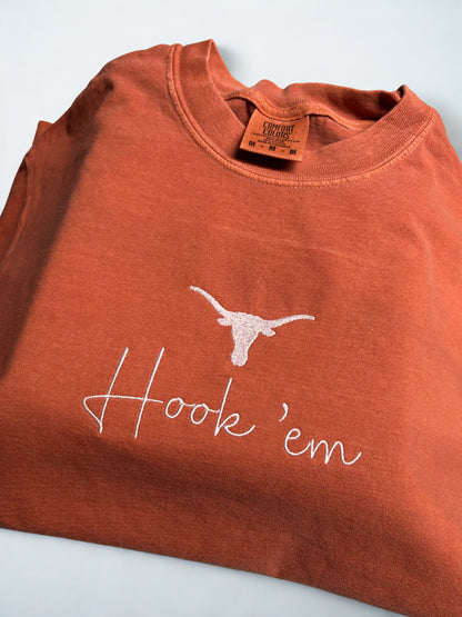 Hook ‘em Embroidered T-Shirt