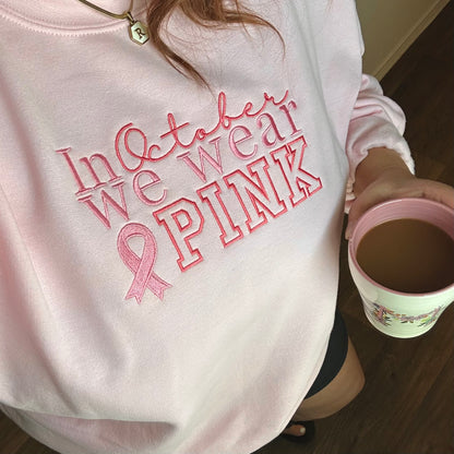 In October We Wear Pink Embroidered Sweater