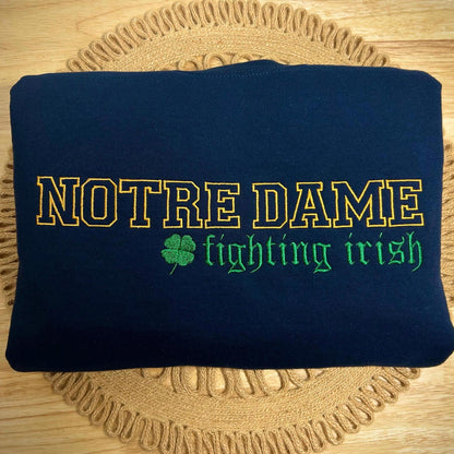 Notre Dame Embroidered Crewneck Sweater | Fighting Irish
